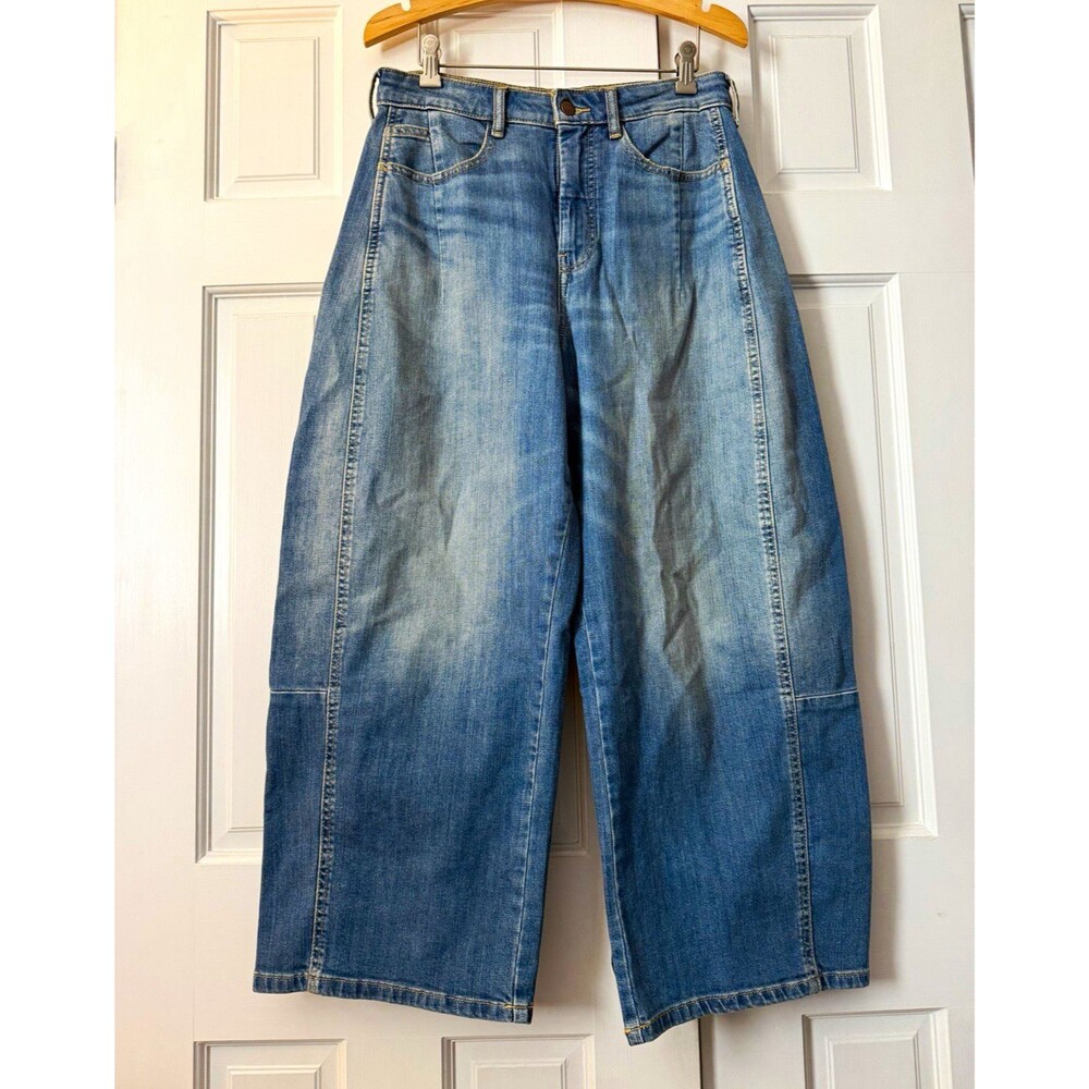 Pilcro Women's Barrel Jeans - Faded Blue Denim
